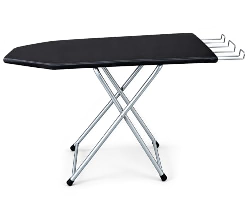 Image of SD STANDLONE Premium Foldable Ironing Board with Iron Rest & Adjustable Height | Heavy-Duty Steel Frame | Heat-Resistant Padded Cover | Stable Non-Slip Legs | Space-Saving Design for Home Use