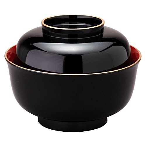 Wto GϘo  |~  ΐ쌧̍H|i Bowl with a lid, Gold leaf Shouchikubai, lacquerware