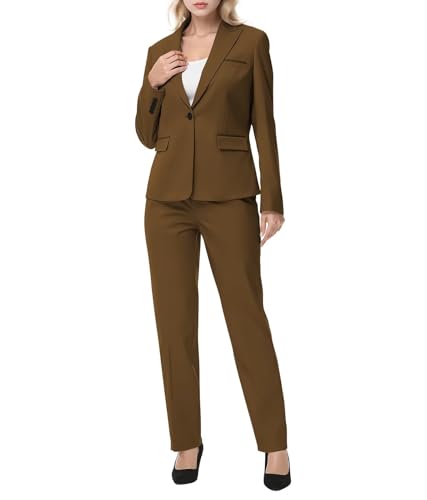 Women Pants Suit Business One Button Blazer Jacket with Pants for Office Ladies