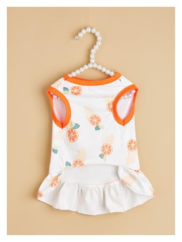 Robe orange pour chien et chat en polyester ajustable taille S - 8