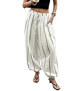 ZAFUL Harem Pants for Women Baggy Drawstring Elastic Waist Palazzo Pants Casual Loose Lounge Pant...