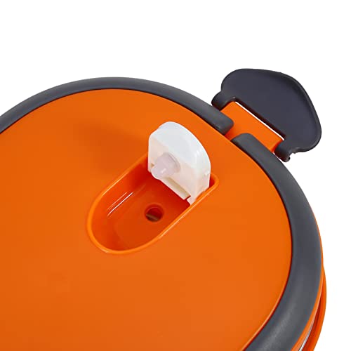 ZJchao Thermal Lunch Box for Hot Food, Stainless Steel Insulated Portable Lunch Warmer Box Orange Food Heater (Single Layer)
