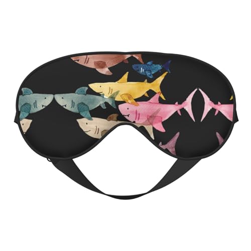 Colorido pez (1) máscara de ojos unisex estampada, suave y cómoda, para viajes, yoga, trabajo por turnos