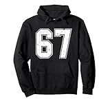 Vintage 67 Distressed Number Meme Matching Group Retro Pullover Hoodie