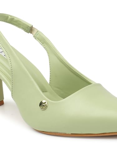 Image of ELLE Women Stylish and elegant Slingback Kitten Heel Mule Sandal