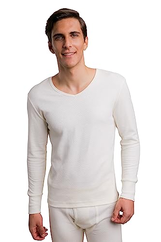 Cottonique Hypoallergenic Men's Thermal Long Sleeve (M, Natural)
