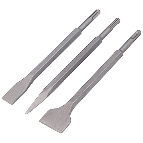 Juego de cinceles SDS Plus de 3 piezas para eliminar azulejos y hormigón en reformas de paredes 6