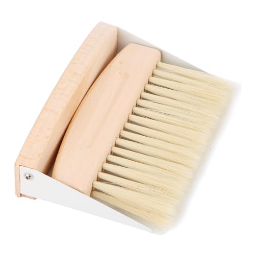 Wvu & Wvo Mini Dustpan and Hand Brush Broom, Shovel and Broom Set, Table Broom and Dustpan Set, Hand Brush with Dustpan, Mini Broom Table Brush, Crumb Brush (Wood Colour)