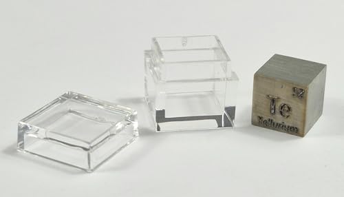 Image of 0.39 inch 10mm Tellurium Metal Cube Te 99.99% Pure Periodic Table Element Collection Science Education Display Block Cube + Acrylic Case Box - 1PC