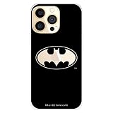 Custodia per iPhone 14 Pro Ufficiale DC Comics, Batman Logo Trasparente per proteggere il tuo cellulare. Custodia per iPhone in silicone flessibile con licenza ufficiale DC Comics