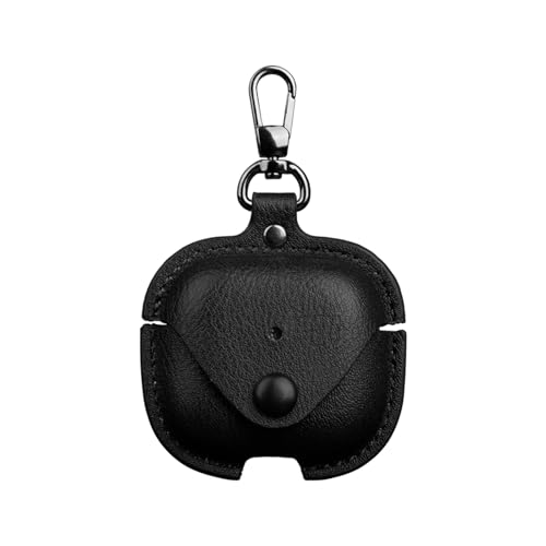 Allytechgroup for AirPods 4 Case Premium PU Leather Cover Anti-Scratch Dustproof Protective Case with Keychain for Apple AirPods 4th Generation 2024 Black