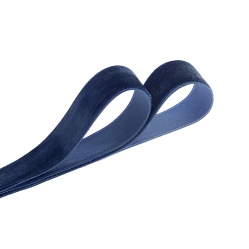 Image of QIANF Vintage Sapphire Blue Velvet Ribbon, 1 Inch X 25Yd