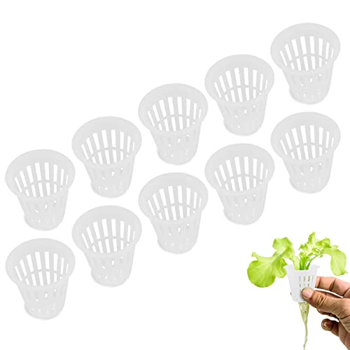 HERCHR 10Pcs Net Pots,2 inch Net Cup Pots,Net Pots for Hydroponics,Hydroponic Net Net Cups Planting Mesh GardenBasket for Garden