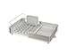 Joseph Joseph Extend Steel Expandable Dish Drying Rack with Removable Cutlery Holder Swivel Draining Spout, Stainless Steel