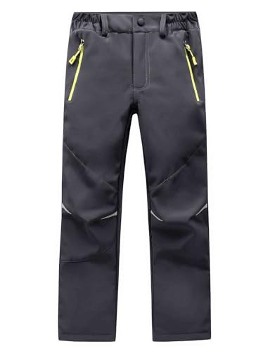 Boys Fleece Lined Waterproof Trousers Kids Skiing Hiking Pants