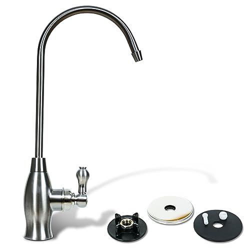 Aquaboon Reverse Osmosis Water Filter - Non-Air Gap Dispenser - Brushed Nickel/Stainless Steel Faucet for Kitchen Sink