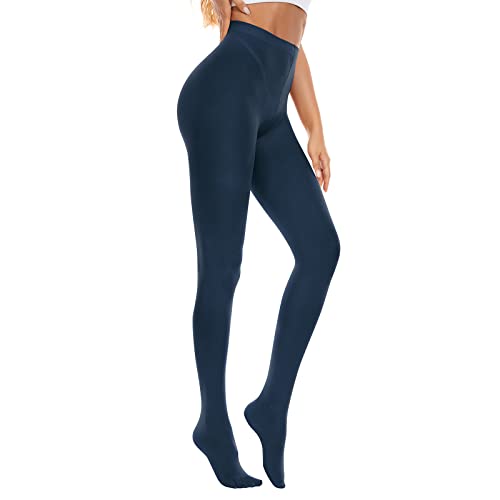 Image of American Trends Tights for Women, 80D Semi Opaque High Waisted Pantyhose, Footed Run Resistant Dance Tights Stockings