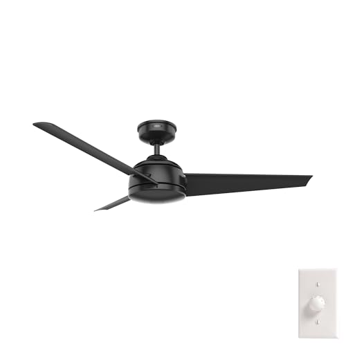 Image of Hunter Trimaran, Outdoor or Indoor, Ceiling Fan, 52 inch, Matte Black