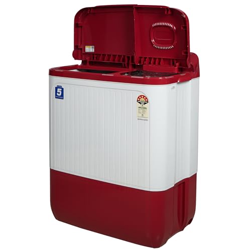 Image of Havells-Lloyd 8 Kg 5 Star Aria Semi-Automatic Top Load Washing Machine With Swift Dry -Detergent Dock -Aqua Balancer,(GLWS805AODDM, Dark Maroon)