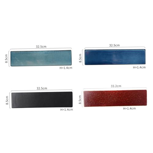 Set de platos rectangulares de cerámica estilo japonés para sushi miniatura 4