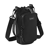 Bolsa Porta Garrafa Copo Térmica 1L Bolso Alça Ombro Ajustável Preto