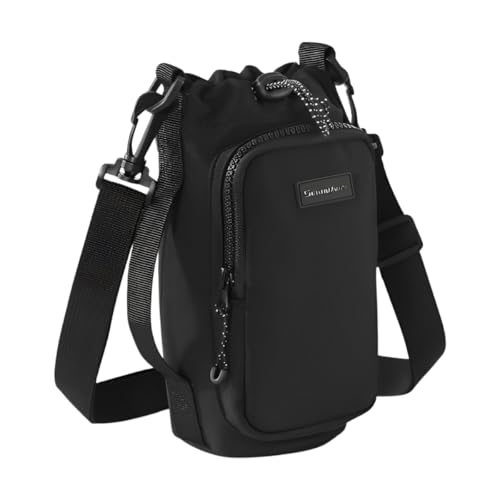 Bolsa Porta Garrafa Copo Térmica 1L Bolso Alça Ombro Ajustável Preto