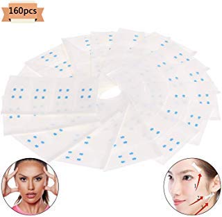 160 Pieces Face Lifting Patch Lift Chin Thin Face Invisible Artifact Sticker Make-up Adhesive Tapes Face Lift Tools for Women Girls Beauty