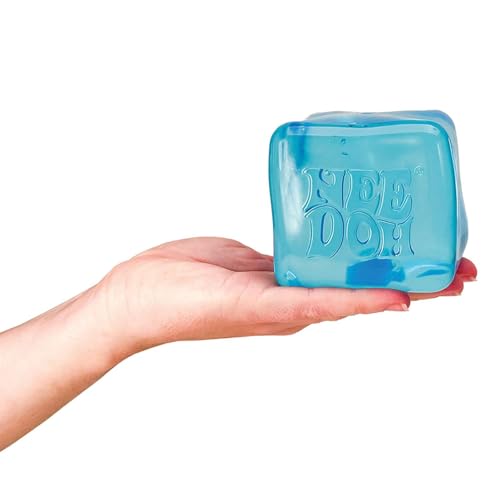 Schylling NeeDoh Niceberg - Sensory Squeeze Toy with Super Solid Squish - Giant 3.25" Blue Nice Cube (Pack of 1)