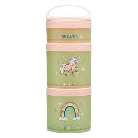Whiskware Stackable Snack Containers for Kids and Toddlers, 3 Stackable Snack Cups for School or Travel, Unicorn(Pack of 1) Cover