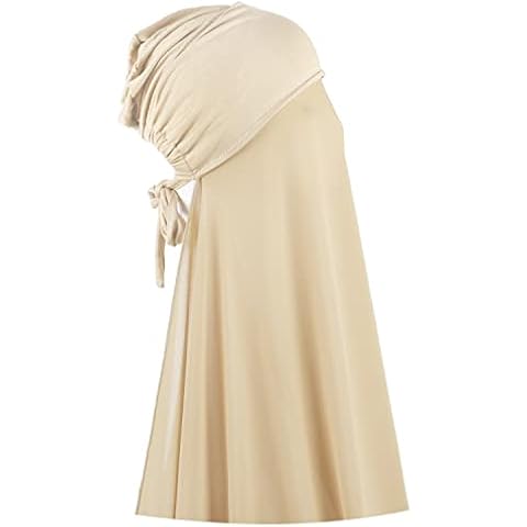 Faticinfa Instant Chiffon Hijab with Tie Back Under Cap Solid Color Soft Chiffon Scarf With Hijab Inner Caps For Muslim Women (Parchment) Cover