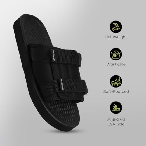 Image of NoStrain Men's Sandals & Slippers, Comfortable & Casual Footwear for Men | Lightweight, High Sole & Stylish