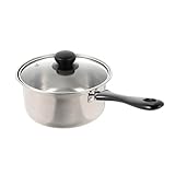 ERINGOGO Olla de Leche y Sopa de Acero Inoxidable 18 CM Mango Aislante y Tapa, para Cocinar y Calentar Alimentos en Cocina Casera