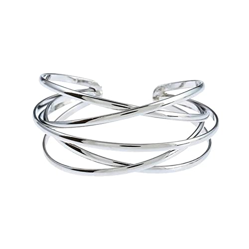 Gold Bangle Bracelets for Women Gold Arm Cuffs Upper Jewelry Bracelets Cuff Multi-layer Bangle Bracelet Adjustable Wide Cuff Bracelet