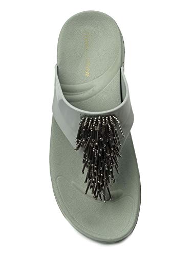 Image of REDVOLUTION Women's Rhinestone Sandals Soft Platform Footbed Midsole Fashion Flip Flop