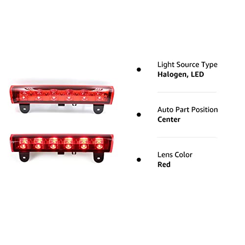 Yepwell Third 3Rd Brake Tail Light Center High Mount Stop Light Led Replacement Fit For 2000-2006 Chevy Suburban Tahoe(Red) #TOP7