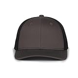 Outdoor Cap Men's Standard Premium Cotton Twill Trucker Mesh Back Hat, Charcoal, Char/Black