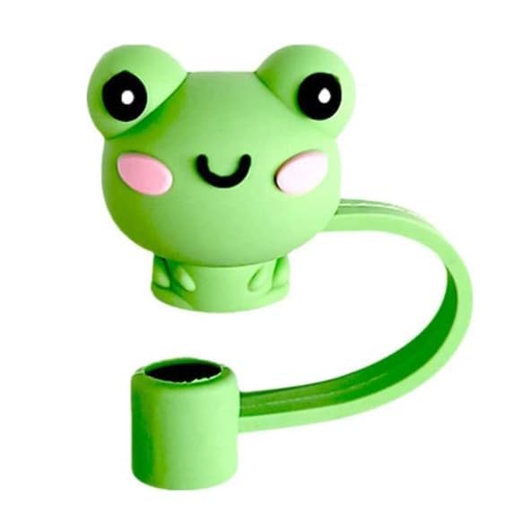 Cubierta de pitillo de silicona con diseño de rana miniatura 2