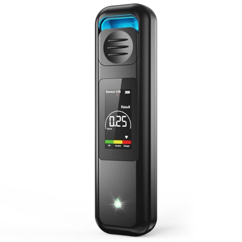 Uffylle Alkoholtester, 2025 Berührungsloses Alkoholmessgerät ohne Mundkontakt, Polizeigenauer Alkoholmessgerät & Mini Alkomat mit Hygienischem Design für Auto und Zuhause, Schwarz Uffylle Alkoholtester, 2025 Berührungsloses Alkoholmessgerät ohne Mundkontakt, Polizeigenauer Alkoholmessgerät & Mini Alkomat mit Hygienischem Design für Auto und Zuhause, Schwarz