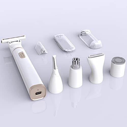 Dienalls Electric Razors For Women, 5In1 Ipx7 Waterproof Bikini Trimmer For Women Pubic Hair, Painless Nose Hair Remover, Ladies Electric Shaver For Legs And Underarms, Eyebrow Face Epilator Cordless #TOP6