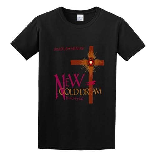 Photo de XINJIEDIAN Simple Minds New Gold Dream 8 Unisex 100% Cotton Short-Sleeve T-Shirts Black L