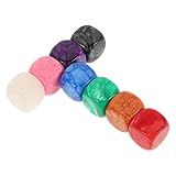 GALPADA 8 Stück Sechsseitige Bunte Acrylwürfel mit Abgerundeten Kanten Blanko DIY Würfel für Kinderspiele Mathespiele und Brettspiel Zubehör