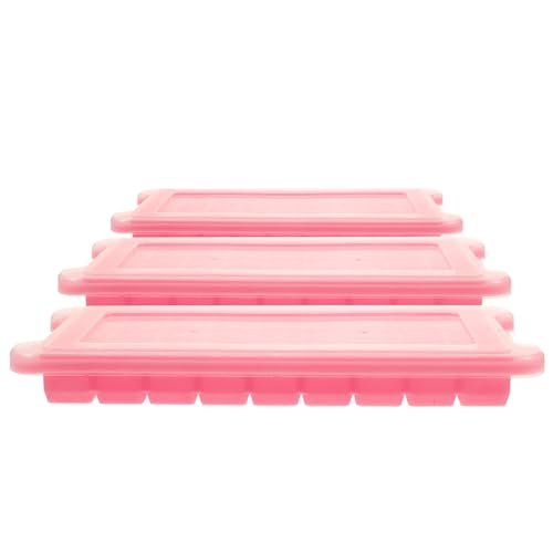 Set de 3 Cubeteras Rosa de Silicona con Tapa miniatura 1