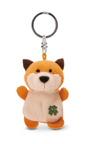 Schlüsselanhänger Fuchs mit Kleeblatt 5cm