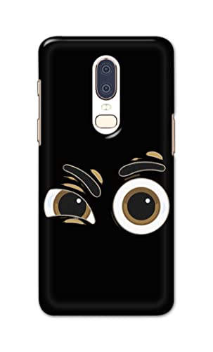 Image of PRINTFIDAA Funky Expression of Cartoon Eyes Printed Designer Hard Back Case Cover for OnePlus 6 -(RP) MVN1004