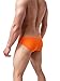 Men's Fashion Low-Rise Swimming Briefs Pure Color Bikini Swimwear 1156 (Large / 30-35, 700 Orange)