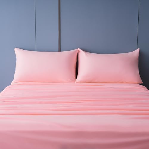 Image of Best Season 4 Piece Bed Sheet Set (Queen,Blush Pink) 1 Flat Sheet,1 Fitted Sheet and 2 Pillow Cases,100% Brushed Microfiber 1800 Luxury Bedding,Deep Pockets,Extra Soft & Fade Resistant