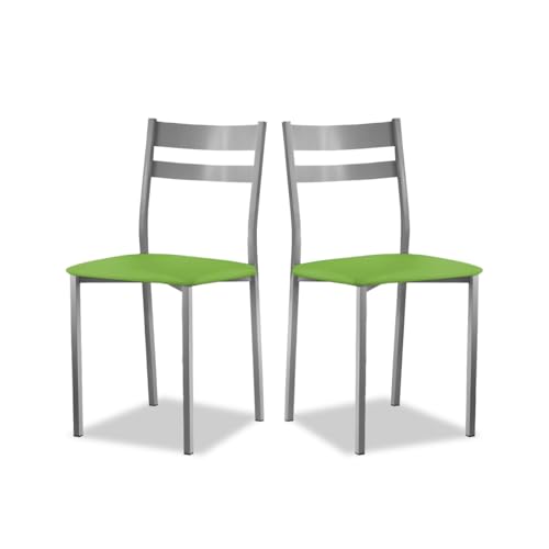 Astimesa Dos Sillas De Cocina Respaldo Franjas Verde