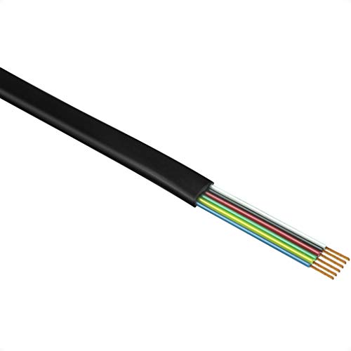 (2 Pack) Short Telephone Cord 1 ft RJ12 6P6C Male to Male Straight Wiring for Data Black (1 Foot)