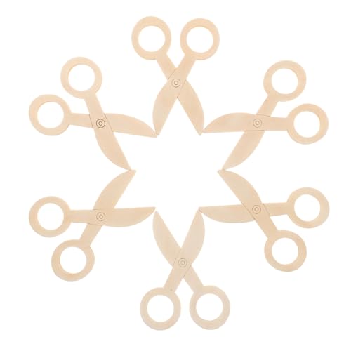 JUMPLAWN 6 Stück Teiliges Holzspielzeug Scheren für Fördert Hand Auge koordination und Kreatives Rollenspiel Frühpädagogisches Zubehör für Vorschulkinder Motorisches Training und Kognitive