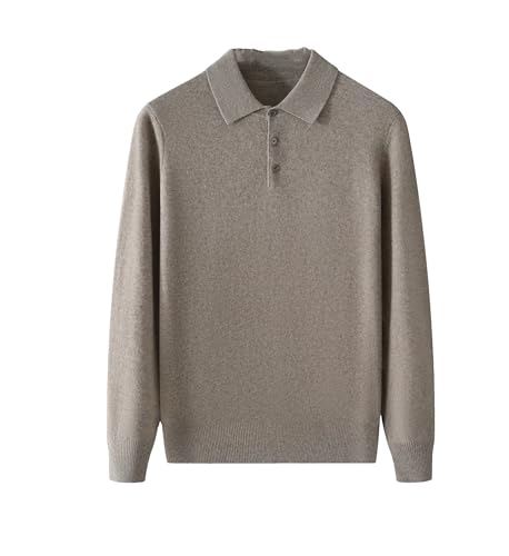 Men Cashmere Knitwear Wool Pullover Sweater Thick Long Sleeve Basic Business Tops Khaki